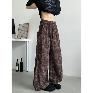 Black Corduroy Pants Men Fashion Retro Casual Pants Streetwear Men Hip-hop Loose Wide Leg Pants Mens Vintage Trousers M-2XL
